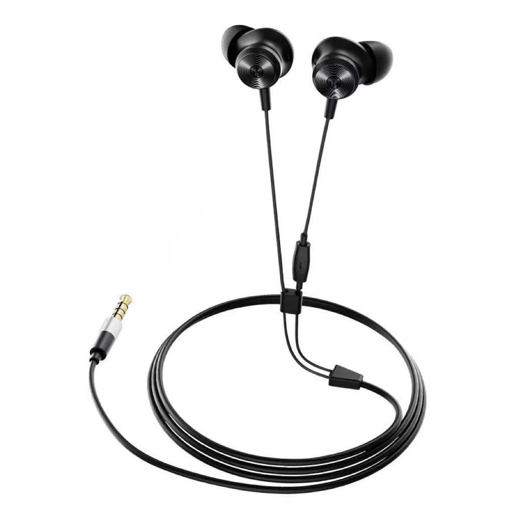 Blastico wholesale wired earphone with mic 3.5mm in-ear earbud 13mm drivers high fidelity sound black