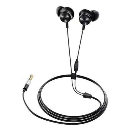 Blastico wholesale wired earphone with mic 3.5mm in-ear earbud 13mm drivers high fidelity sound black