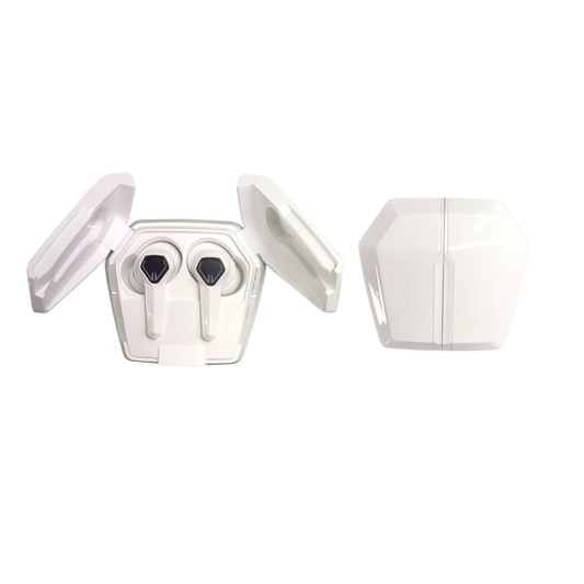 White wireless earbuds with charging case unique future design tws bluetooth connection blastico wholesale